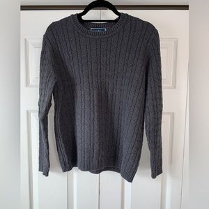 Karen Scott Gray Cable Knit Crew Neck Sweater XL